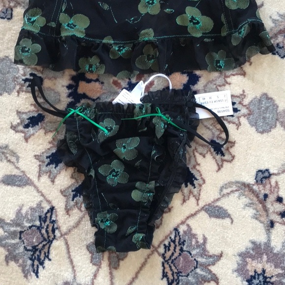 Intimissimi Victoria Secret Matching Camisole size (M) Panty (S) Black green - Picture 7 of 9